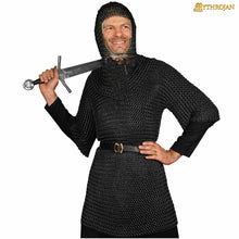 mythrojan-medieval-chainmail-coif-butted-mild-steel-medieval-sca-reenactments-medieval-events-black-finish-l