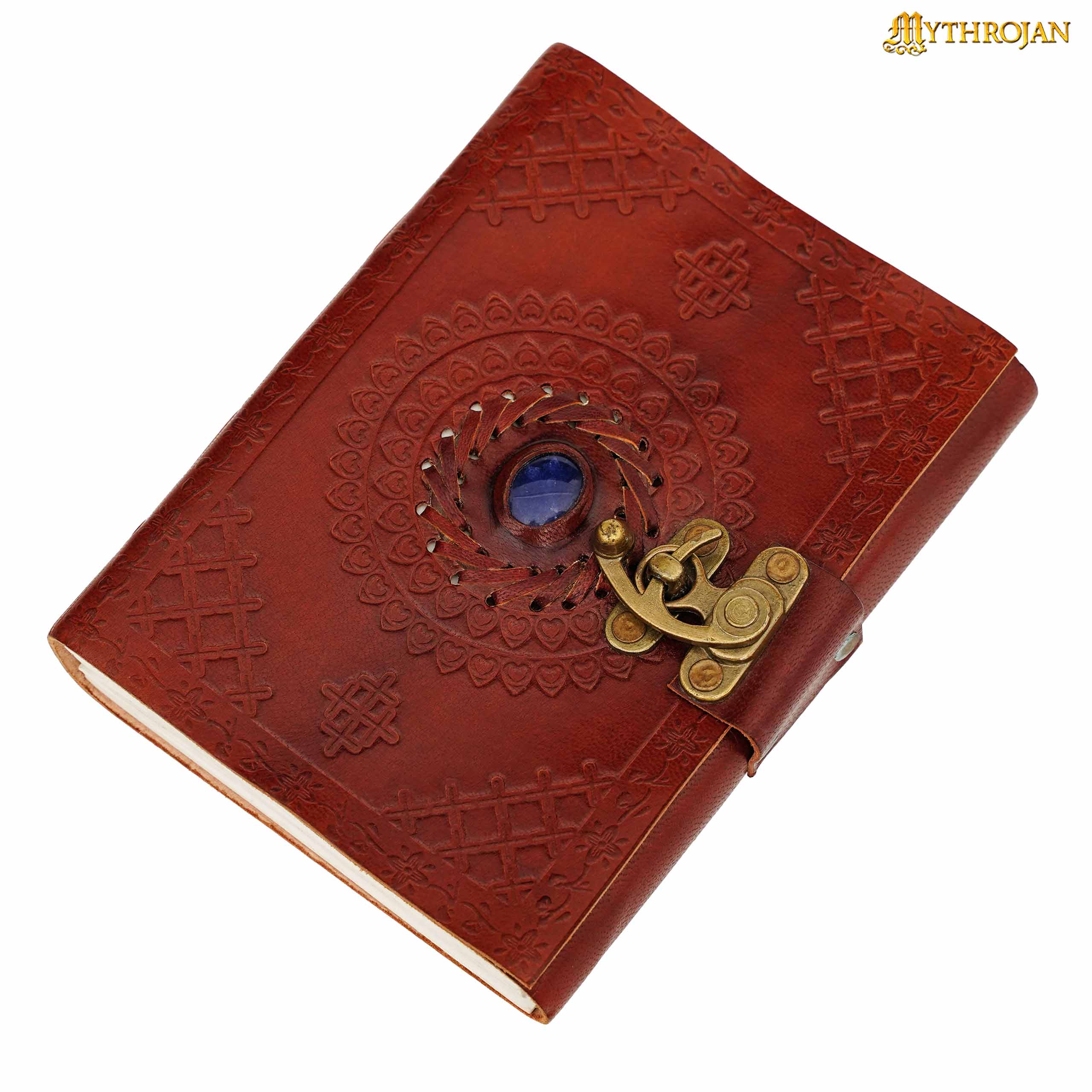 Mythrojan Embossed Brown Leather Journal