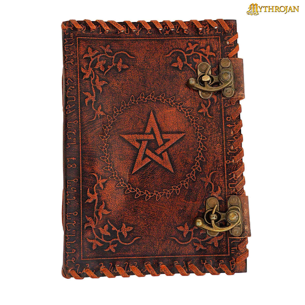 Mythrojan Medieval Brown Pentagram Vintage Handmade Leather DnD Fantasy Journal