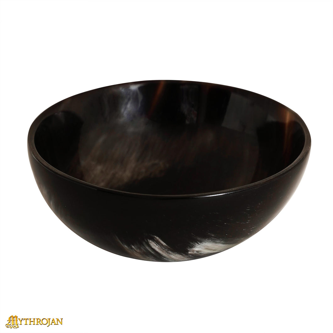 Mythrojan Hand Crafted Small Serving Natural Ox Horn Bowl - Polished Finish - 2.75