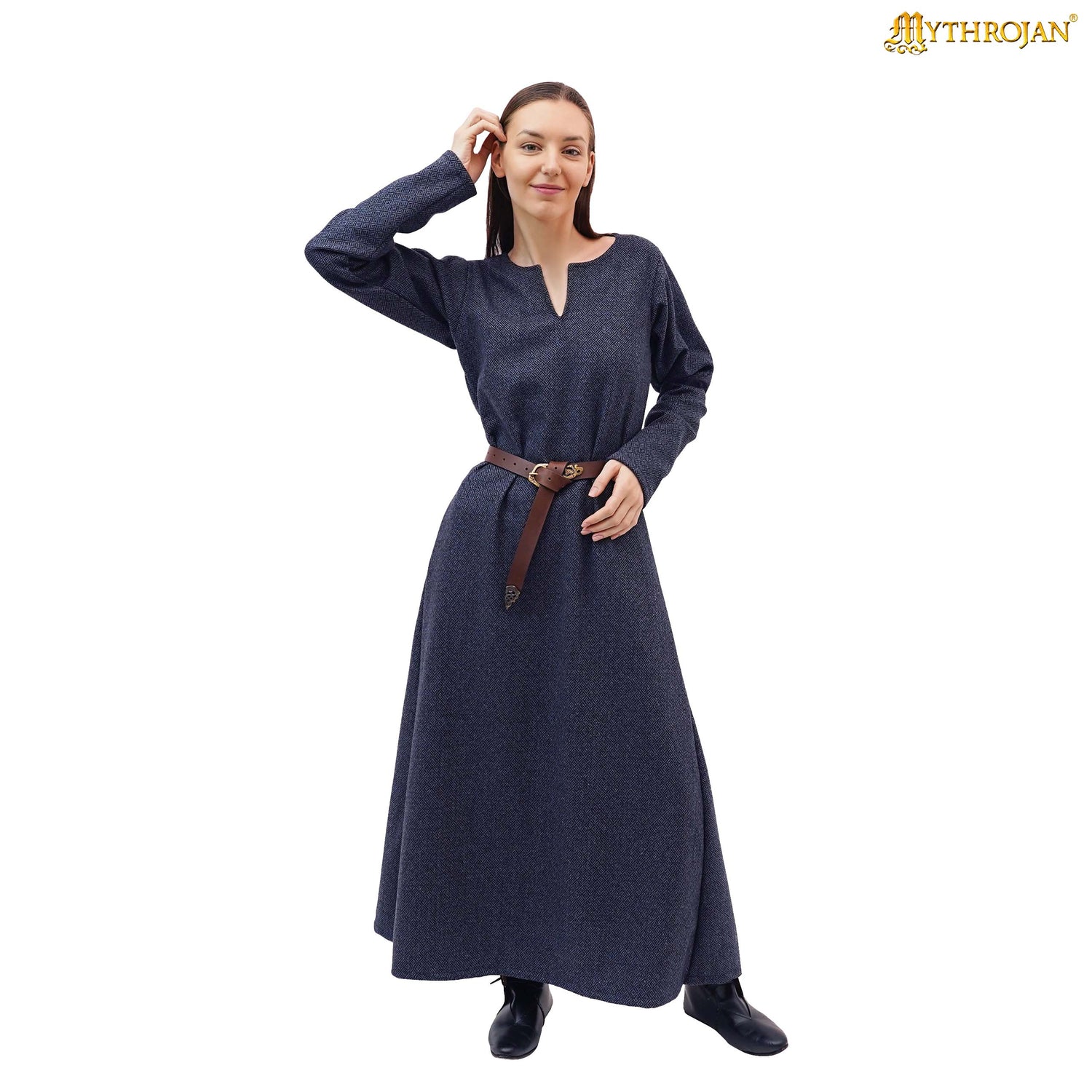 Astrid Viking Woolen Dress in historical Diamond Twill wool : Ideal fo – Mythrojan Astrid Viking Woolen Dress in historical Diamond Twill wool : Ideal fo – Mythrojan