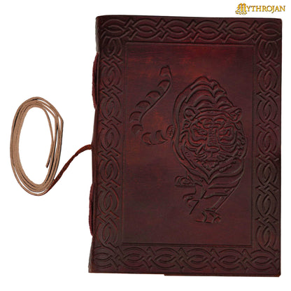 Mythrojan Tiger Leather Journal Rustic Handmade 