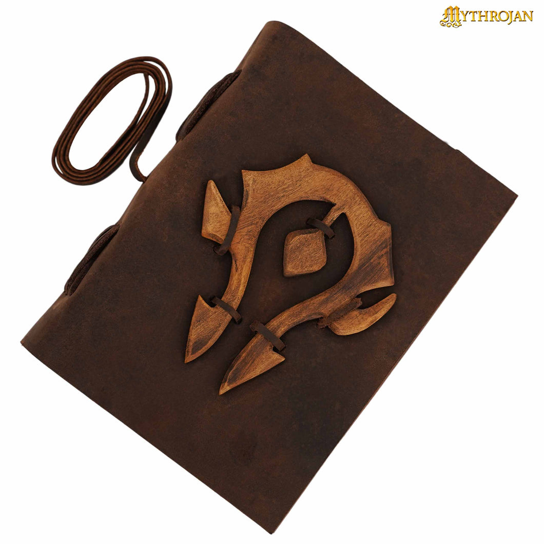 Mythrojan For THE HORDE Brown WARCRAFT MEDIEVAL LEATHER JOURNAL 7 x 5 inches Handmade Vintage Leather Journal Notebook