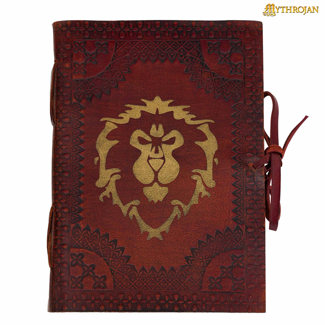 Mythrojan FOR THE ALLIANCE brown WARCRAFT EMBOSSED MEDIEVAL LEATHER JOURNAL 5 x 7 inches Diary Notebook