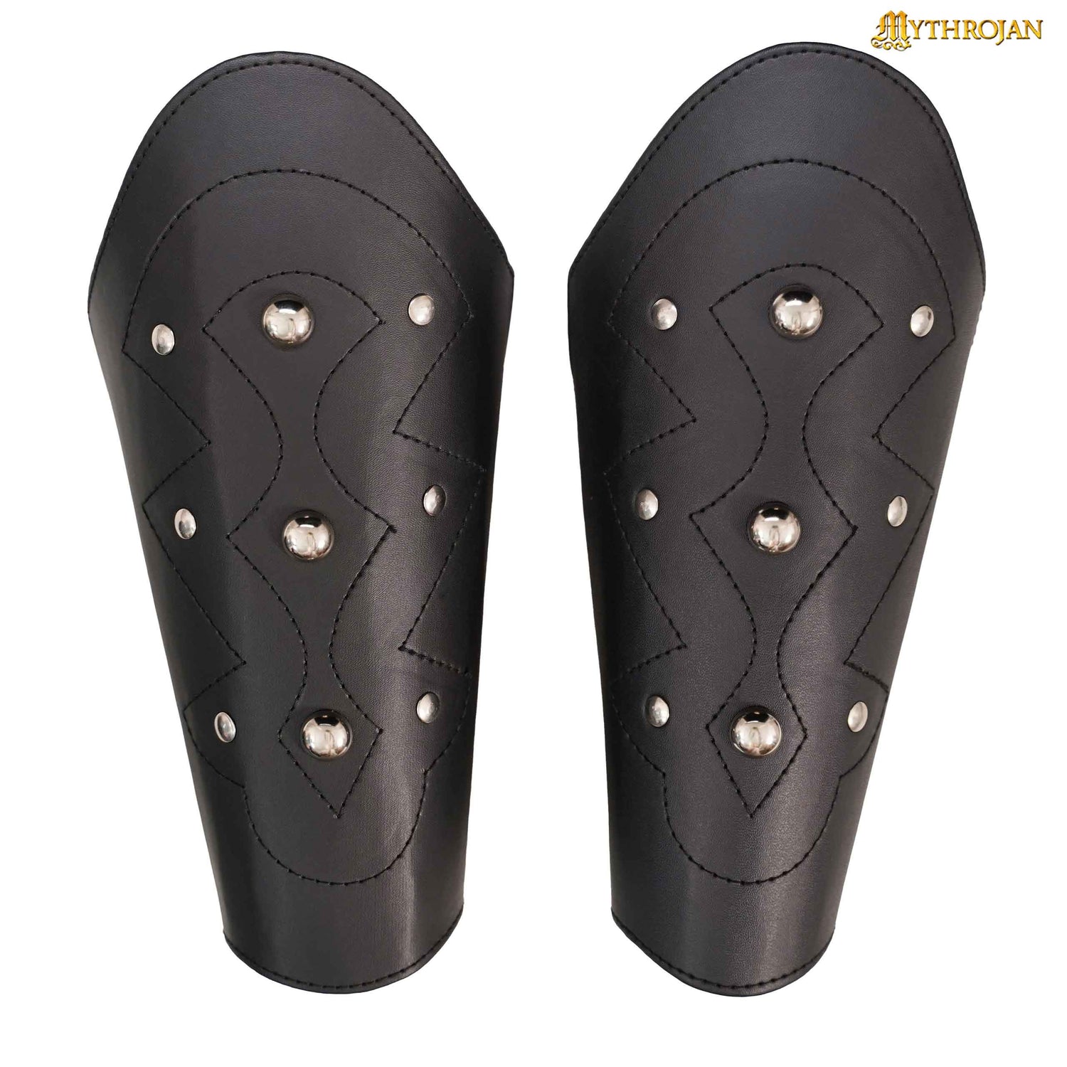 Mythrojan Medieval Fantasy Leather Bracers,