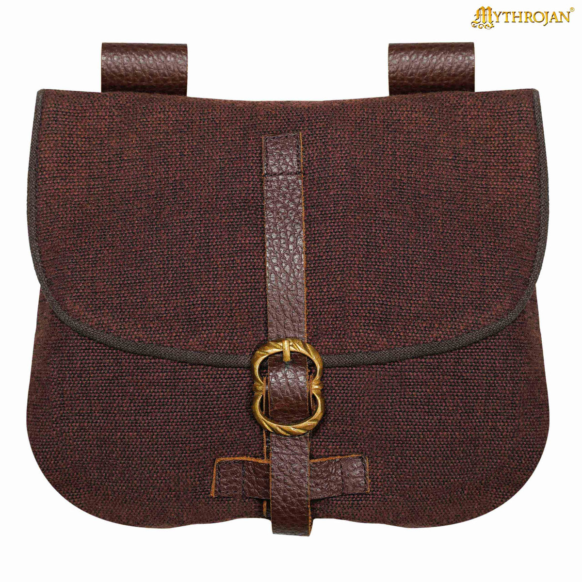 Mythrojan Late Medieval Belt Bag, Ideal for SCA LARP Reenactment &amp; Ren fair, Handwoven Canvas , Grey , 6.2 ”× 7 ”