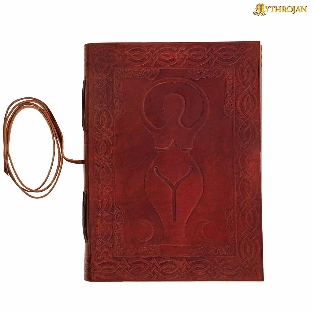 Mythrojan Medieval Goddess Leather Journal with String 5 x 7 inches Handmade Vintage Diary Notebook