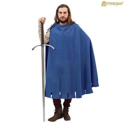 Bocksten Man woolen medieval cloak : 14th-15th century historical 100% recycle wool cape ideal for knights, travelers, pilgrim, swordman and soldier in LARP, SCA and reenactment