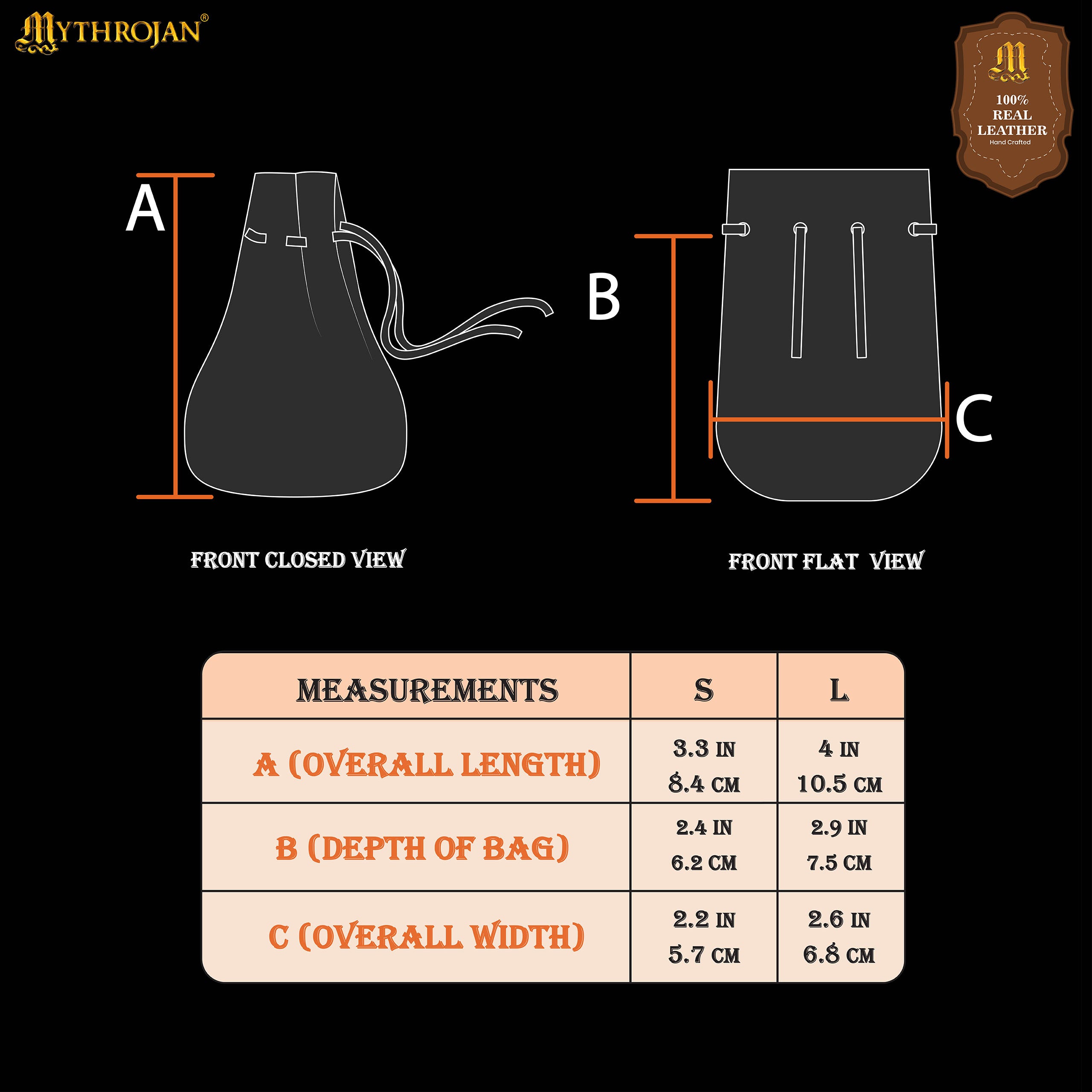 Mythrojan Pair of Medieval Drawstring Pouches, Ideal for SCA LARP Reenactment &amp; Ren fair - Suede Leather, Brown