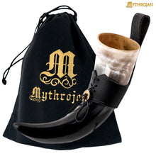 mythrojan-viking-drinking-horn-black-medieval-beer-drinking-horn-authentic-drinking-horn-with-strap-norse-beer-horn-large-drinking-horn-mug-viking-ale-horn-cup-650-ml-viking-drink-horn-replica-22oz
