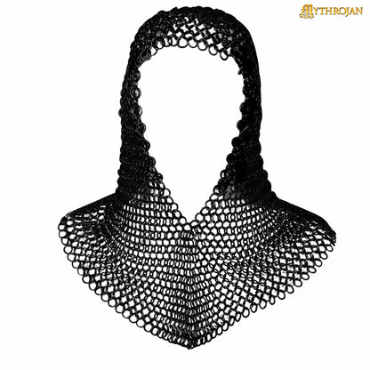 Mythrojan Medieval Chainmail Coif Butted Mild Steel