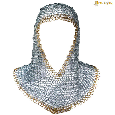 Mythrojan Medieval Chainmail Coif Butted Mild Steel