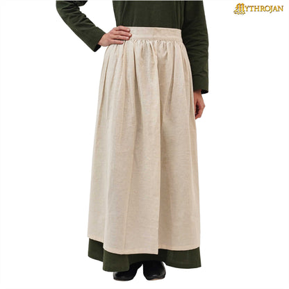 &quot;The Peasant Daughter&quot; Medieval Apron: Authentic 14th-15th Century Garb for Reenactment, LARP, SCA, and Living History. Linen / cotton blend