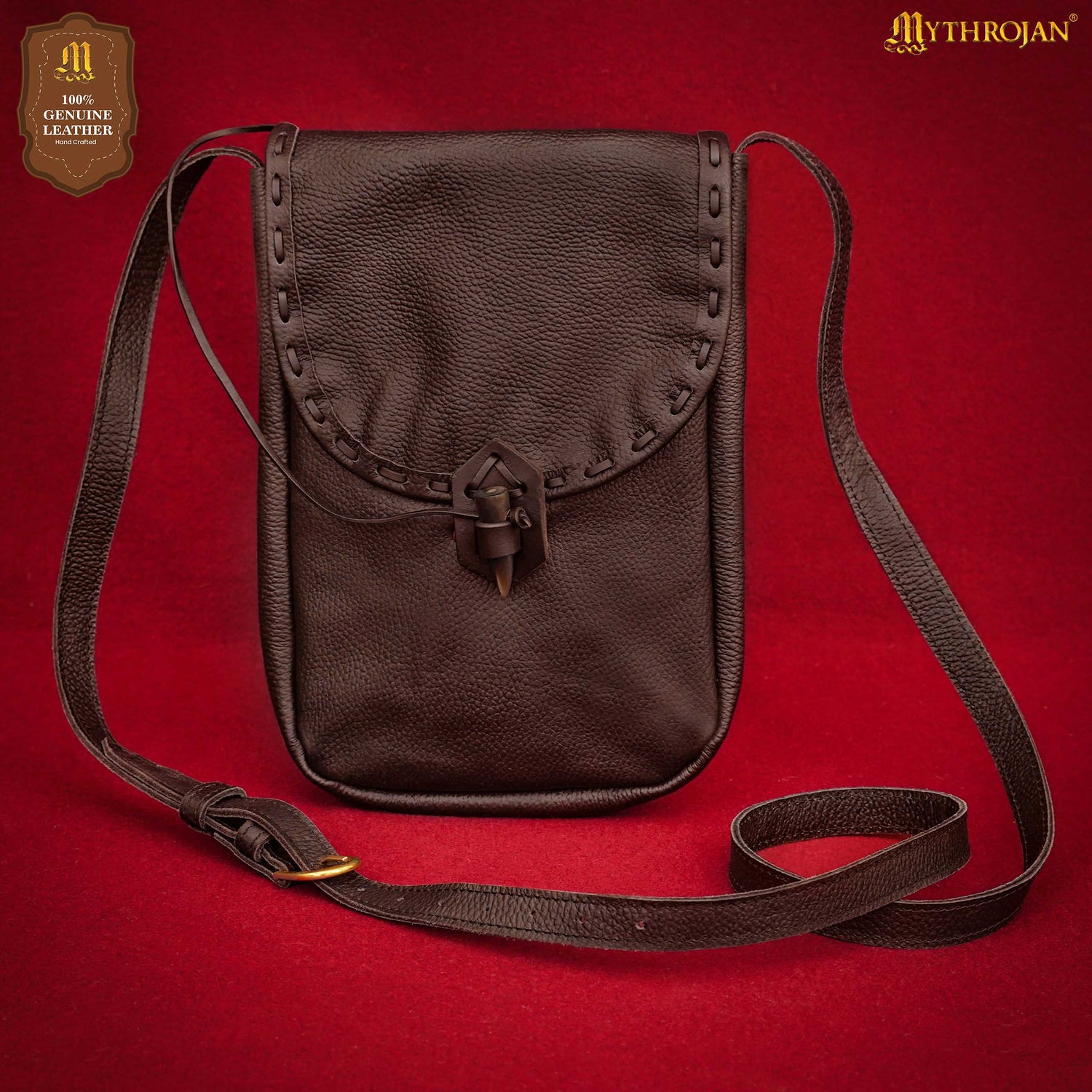 Mythrojan MEDIEVAL MESSENGER BAG. Keep your iPad or Tablet Safe on LARP, SCA or Renaissance Fair : Brown