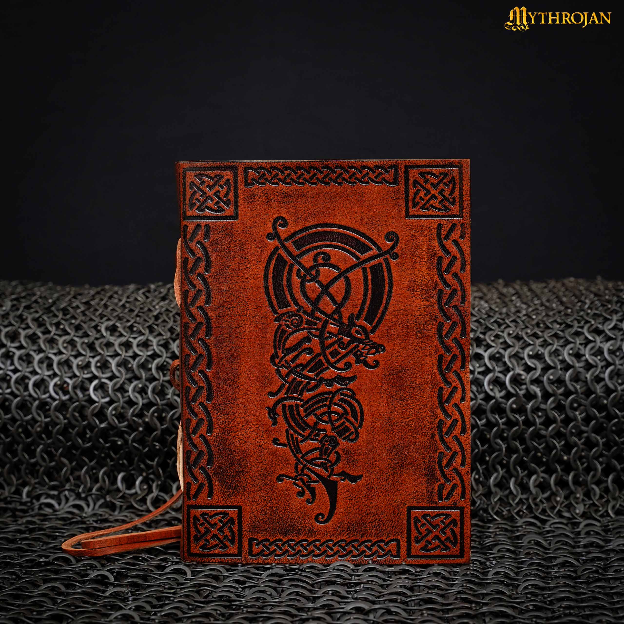 Mythrojan Handmade Leather Vintage Etched Cover Medieval Fantasy DnD Journal