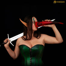 mythrojan-for-the-horde-drinking-horn-mead-ale-genuine-horn-for-medieval-knight-elf-orc-undead-larp-cosplay-red-500ml