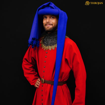 Mythrojan late medieval wool chaperon “ The Knight ” : 15 th century chaperone for reenactment, LARP, SCA and movie prop