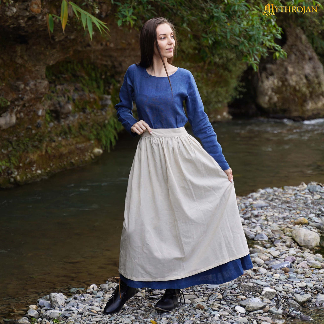 Harvest Maiden Medieval Apron: Authentic 14th-15th Century Garb for Reenactment and Living History