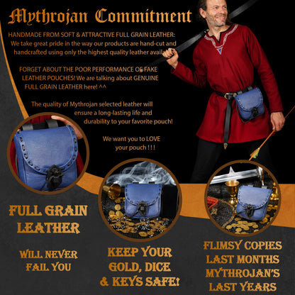 Mythrojan “The Adventurer’s” Belt Bag with Horn Toggle,