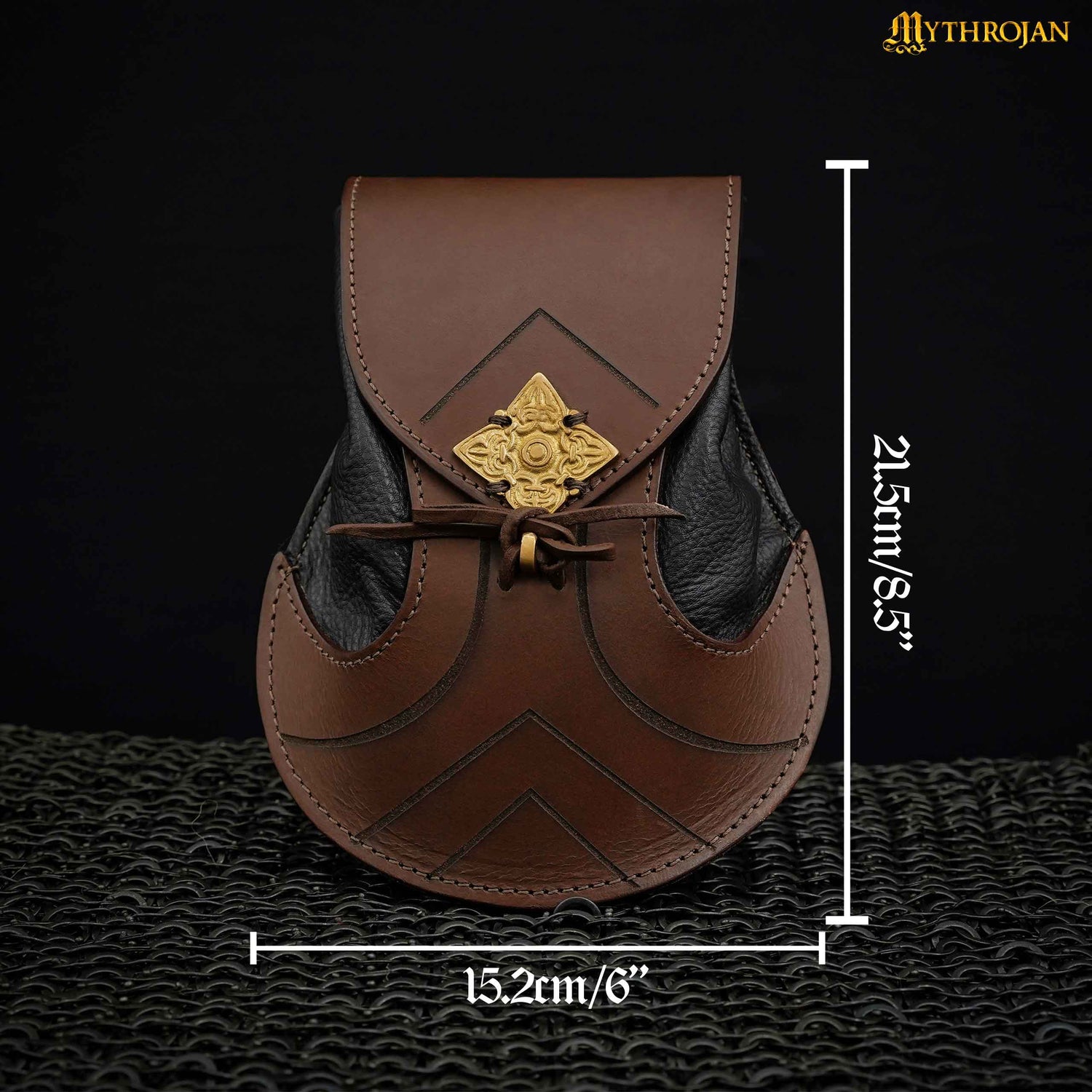 Mythrojan Elven Leather bag: Ideal for LARP, Cosplay, Elvish Costume &amp; Dark Elf Outfit , 8. 2 ” x6 .1 ”