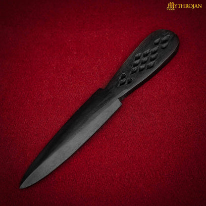 Mythrojan Wooden Knives, Athame Wiccan Wooden Handmade Knife Pagan Witch Wizard Wicca – Black