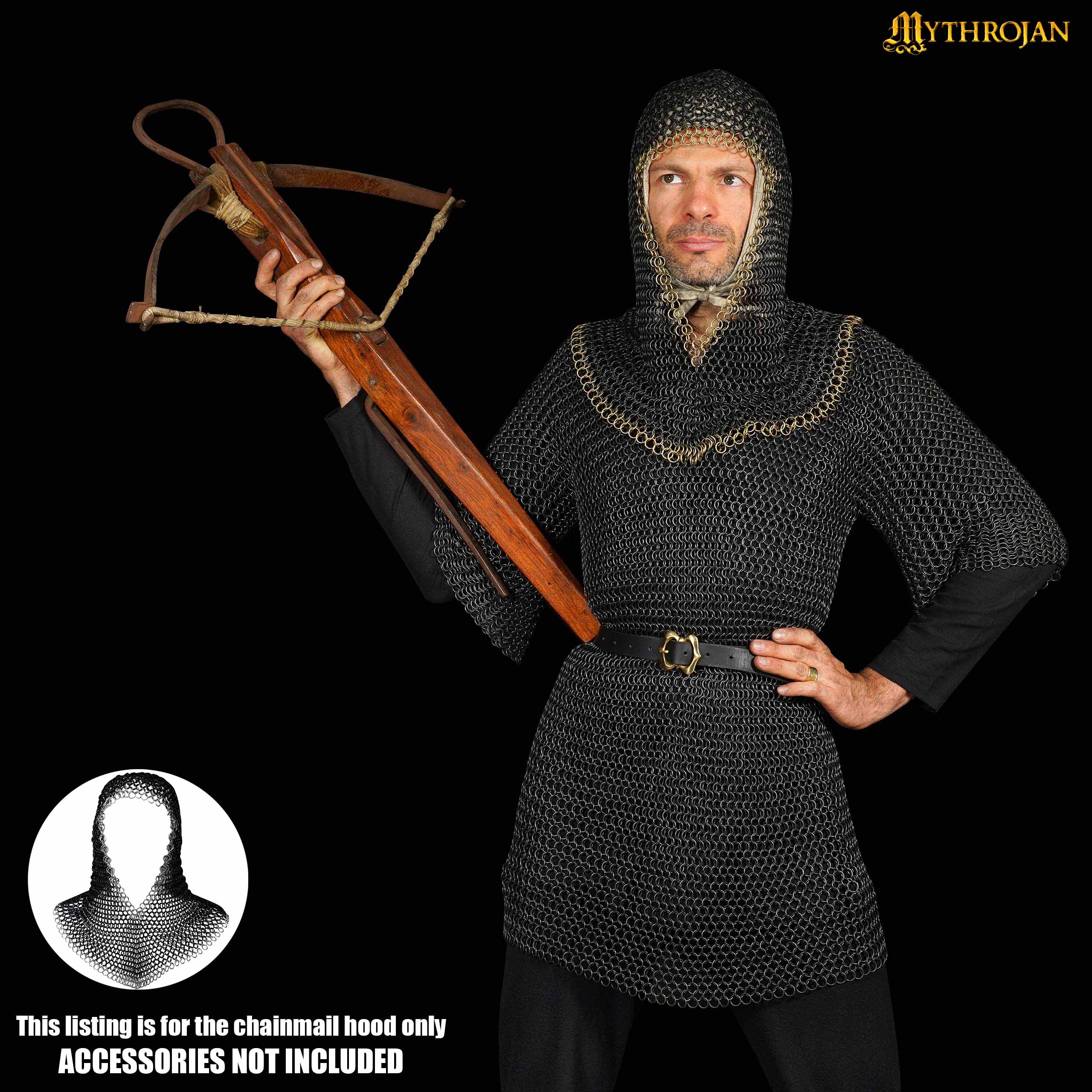  Mythrojan Chainmail Coif Medieval Knight Renaissance