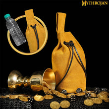 mythrojan-medieval-drawstring-belt-bag-ideal-for-sca-larp-reenactment-ren-fair-suede-leather-yellow-8-6-5