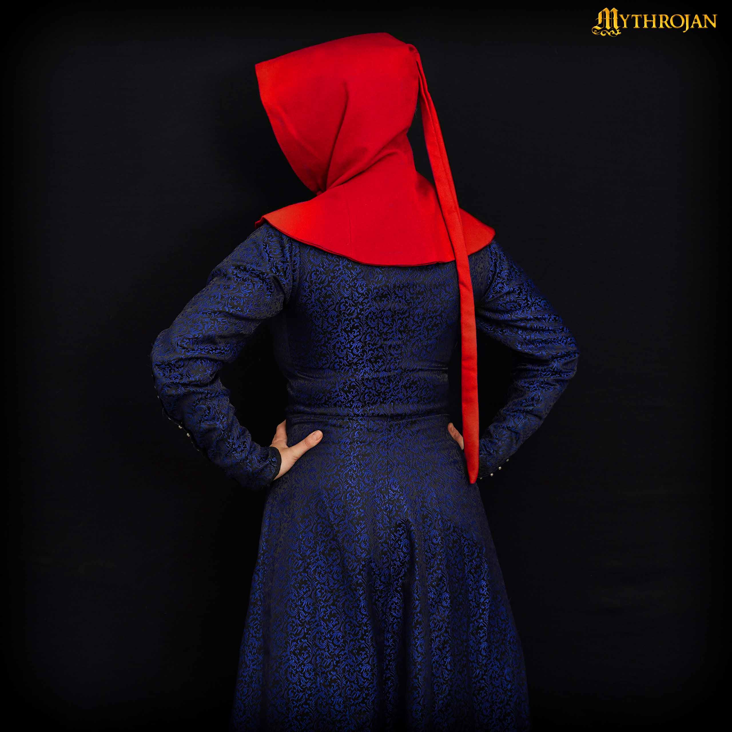 Mythrojan late medieval lady buttoned hood : 15 th century reenactment, LARP, SCA and movie prop