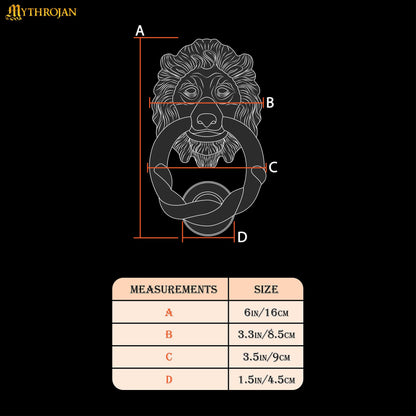Mythrojan Lion Head Front Door Knocker Artisan Made Antique Door Knocker Ring