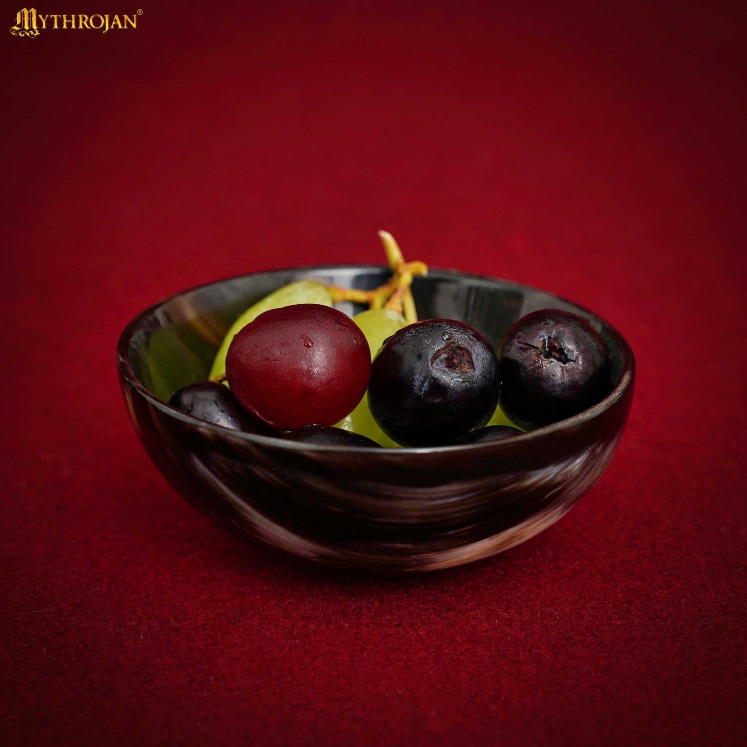 Mythrojan Hand Crafted Small Serving Natural Ox Horn Bowl - Polished Finish - 2.75&quot; width x 1.25&quot; Depth