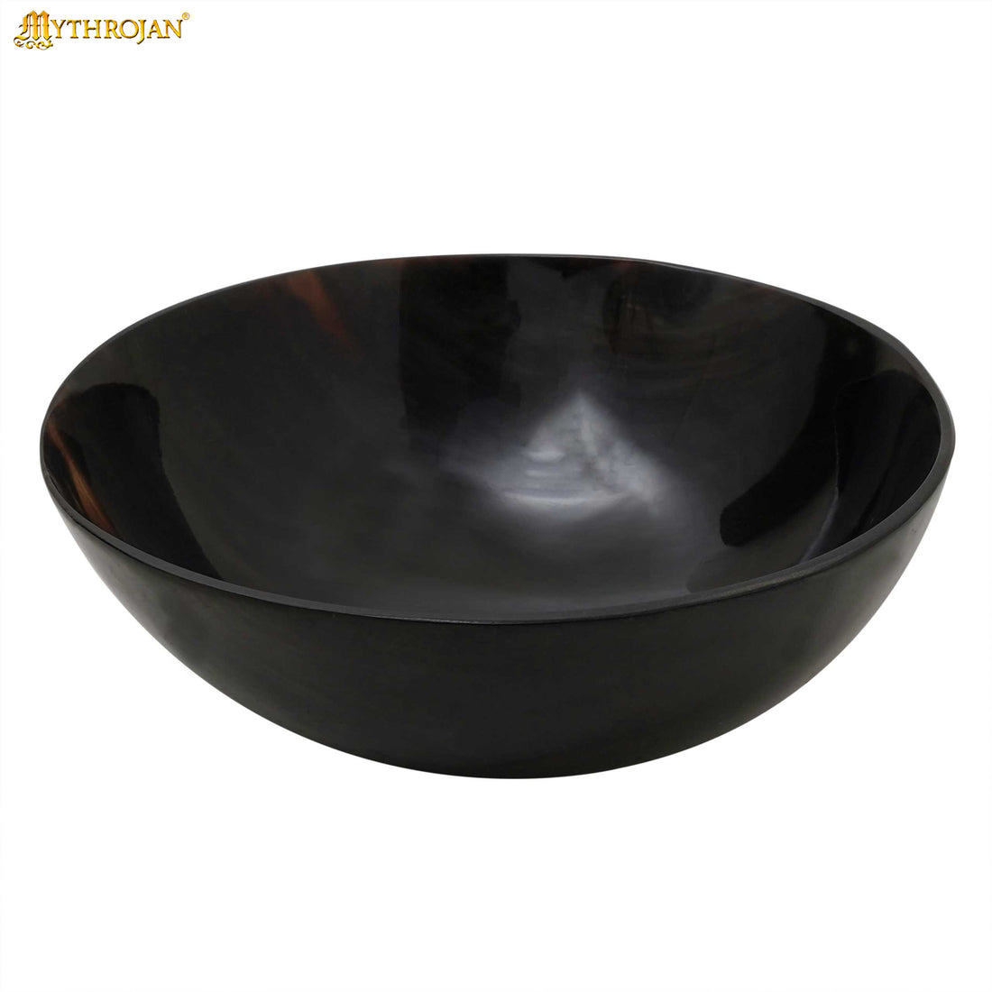 Mythrojan Hand Crafted Small Serving Natural Ox Horn Bowl - Polished Finish - 5&quot; width x 2&quot; Depth