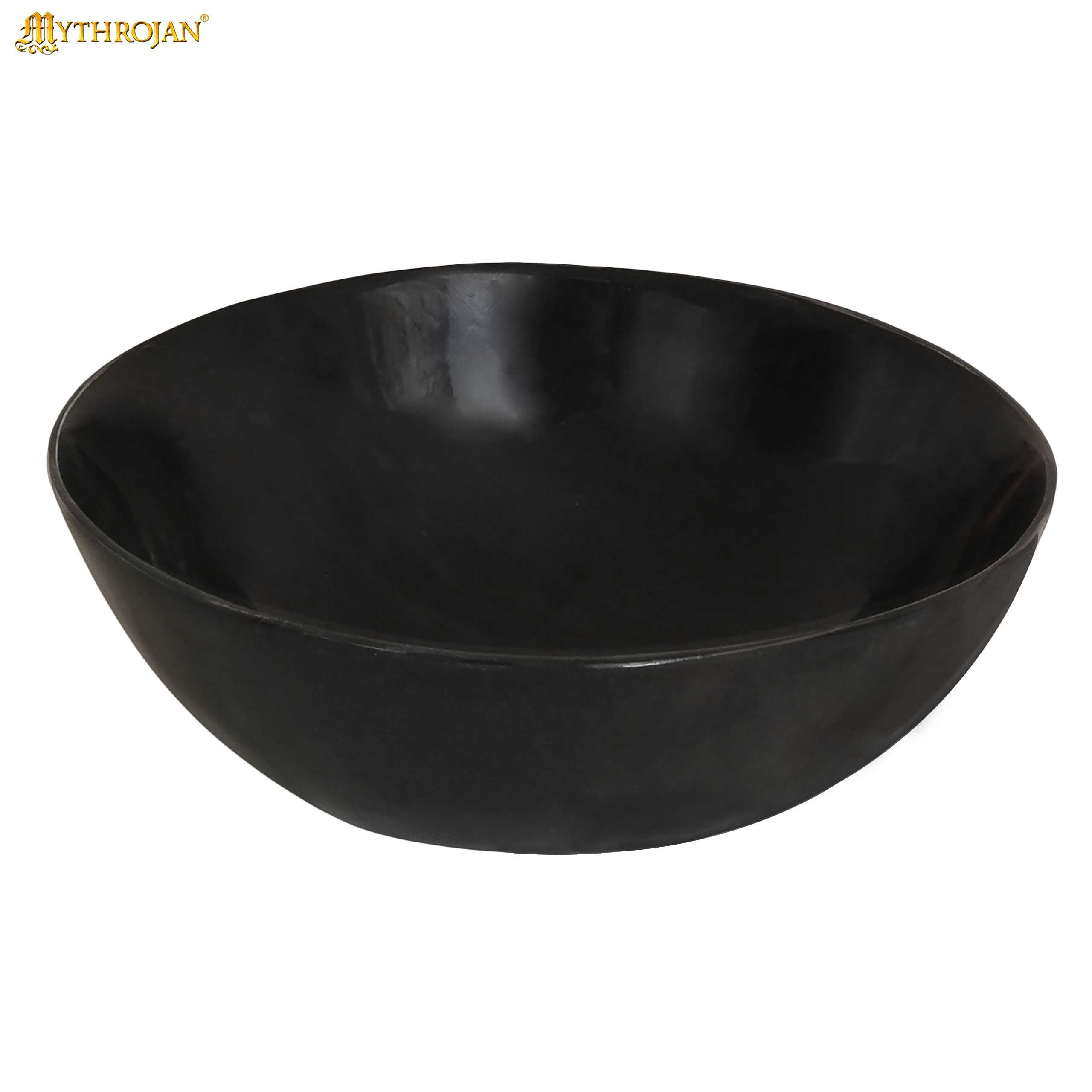 Mythrojan Hand Crafted Small Serving Natural Ox Horn Bowl - Polished Finish - 4&quot; width x 2&quot; Depth