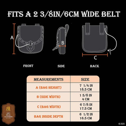 Mythrojan The Adventurer’s Belt Bag with Horn Toggle Black