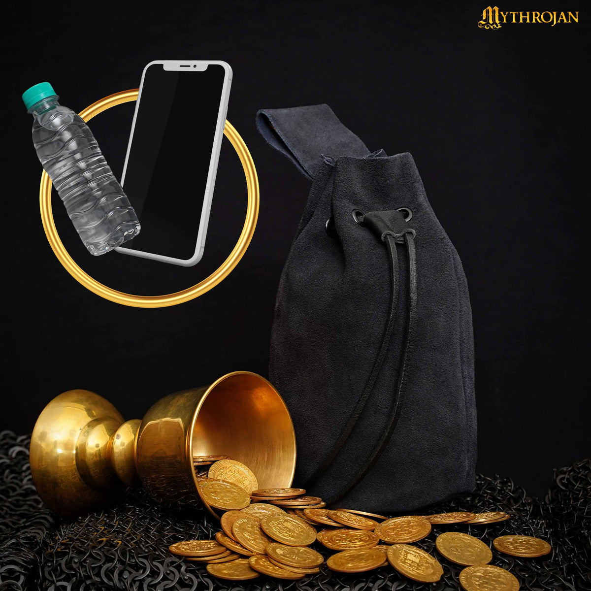 Mochila Medieval Viking Bolso De Cuero Con Cordón Para SCA LARP Reenactment Ren Fair Satchel, Marrón, Feria Del Renacimiento
