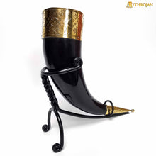 mythrojan-hand-forged-drinking-ale-horn-rack-twisted-iron-ale-mead-horn-stand-medieval-viking-classic