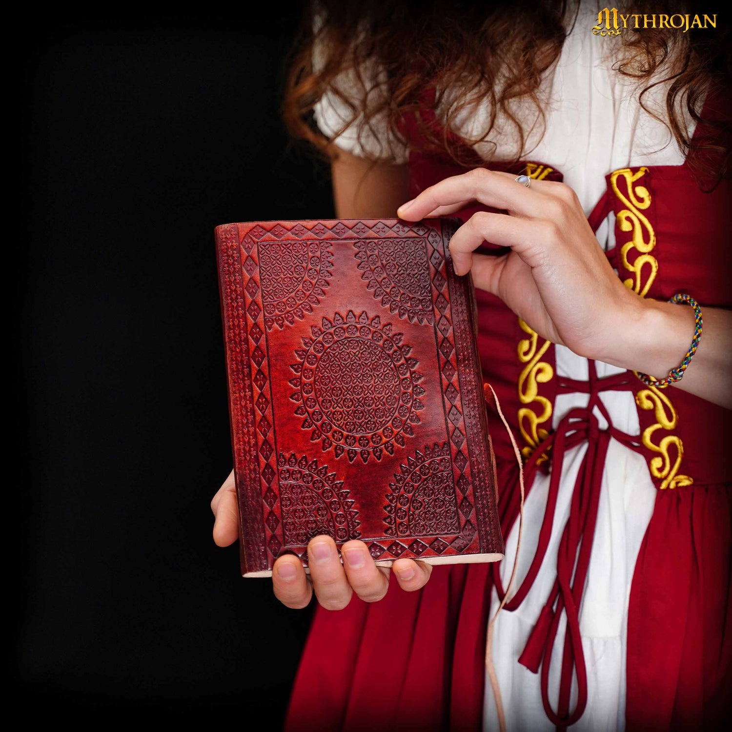 Mythrojan Leather Circular Design Vintage Handmade Fantasy DnD Diary Journal