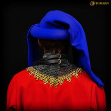 mythrojan-wool-chaperon-the-knight-medieval-15th-century-chaperone-for-reenactment-larp-sca-and-movie-prop-blue