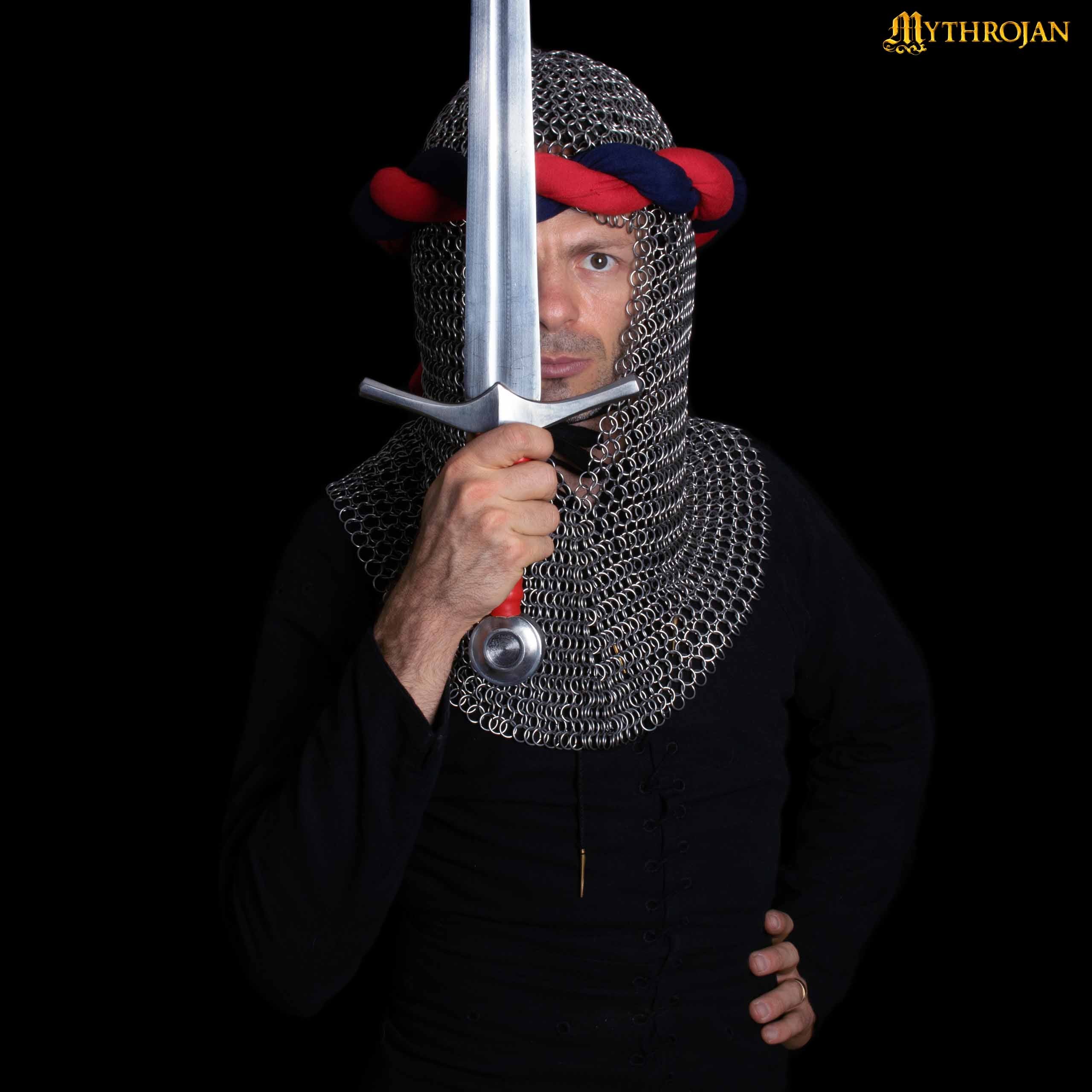 Mythrojan STAINLESS STEEL BUTTED CHAINMAIL COIF : Medieval Knight Rena
