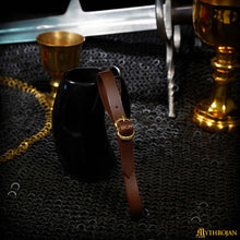 mythrojan-tankard-leather-strap-with-solid-brass-buckle-ideal-for-horn-tankard-and-mugs-larp-sca-medieval-renaissance-knight-viking-reenactment-brown-15-3-0-7