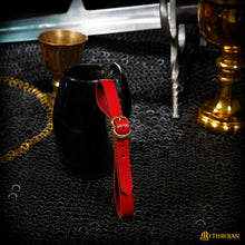 mythrojan-tankard-leather-strap-with-solid-brass-buckle-ideal-for-horn-tankard-and-mugs-larp-sca-medieval-renaissance-knight-viking-reenactment-red-15-3-0-7