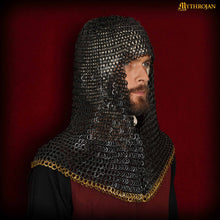 mythrojan-chainmail-coif-flat-ring-round-rivet-with-brass-edges
