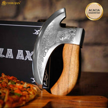 the-authentic-mythrojan-viking-pizza-axe-stainless-steel-medieval-pizza-cutter-axe-mezzaluna-ulu-rocking-pizza-gift-knife