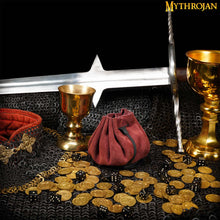 mythrojan-gold-and-dice-medieval-drawstring-bag-ideal-for-sca-larp-reenactment-ren-fair-suede-leather-pouch-wine-red-3-5
