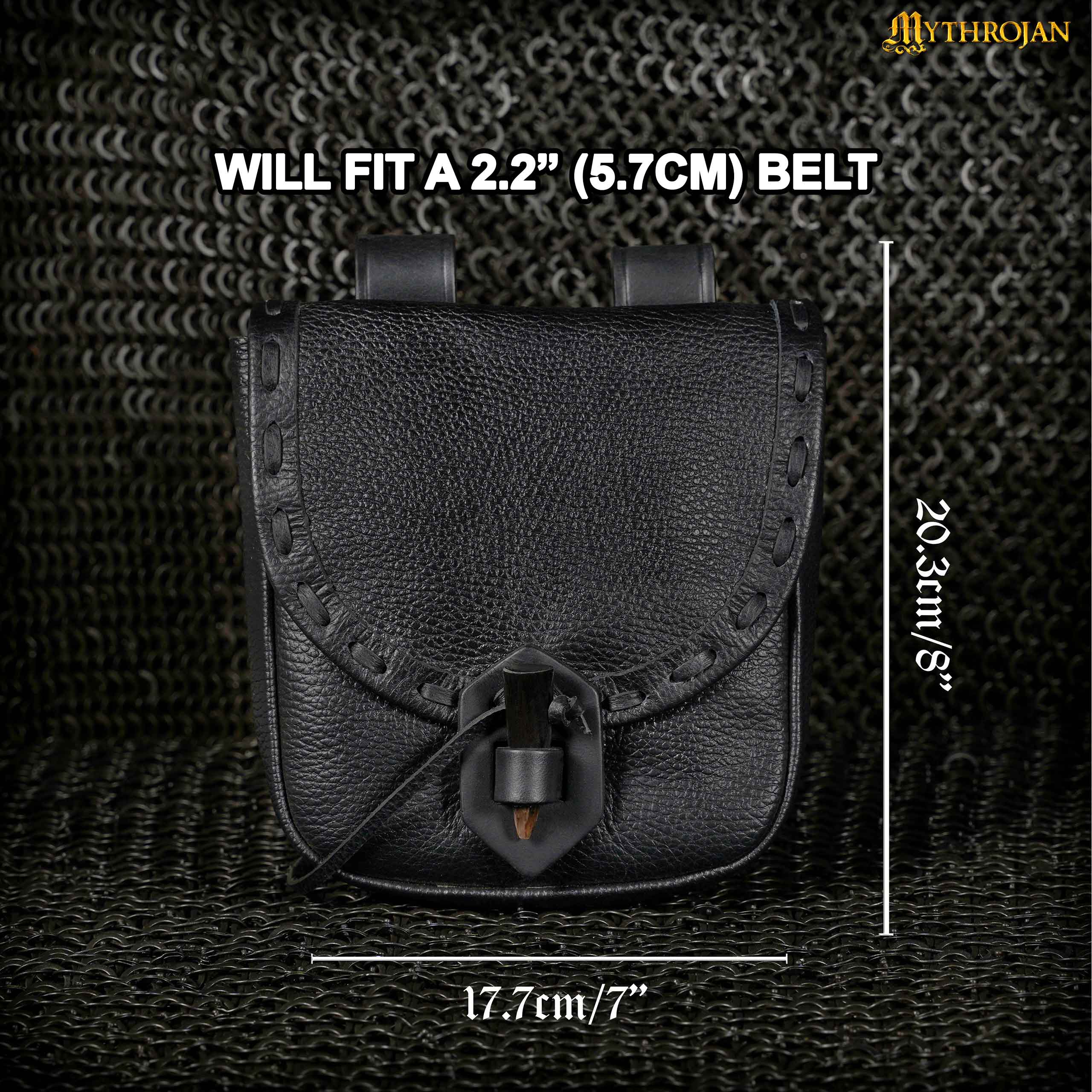 ✓ Mythrojan Urban Viking Satchel - Genuine Leather 14 Mjolnir Messenger Bag