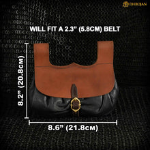 mythrojan-medieval-belt-bag-with-solid-brass-buckle-ideal-for-cosplay-sca-larp-reenactment-ren-fair-full-grain-leather-brown-and-black-8-2-8-6