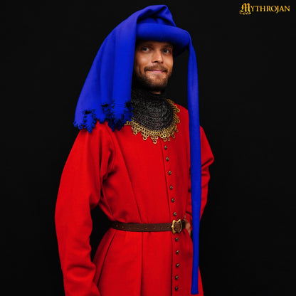 Mythrojan late medieval wool chaperon “ The Knight ” : 15 th century chaperone for reenactment, LARP, SCA and movie prop