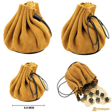 mythrojan-gold-and-dice-medieval-drawstring-pouch-ideal-for-sca-larp-reenactment-ren-fair-suede-leather-bag-2-5