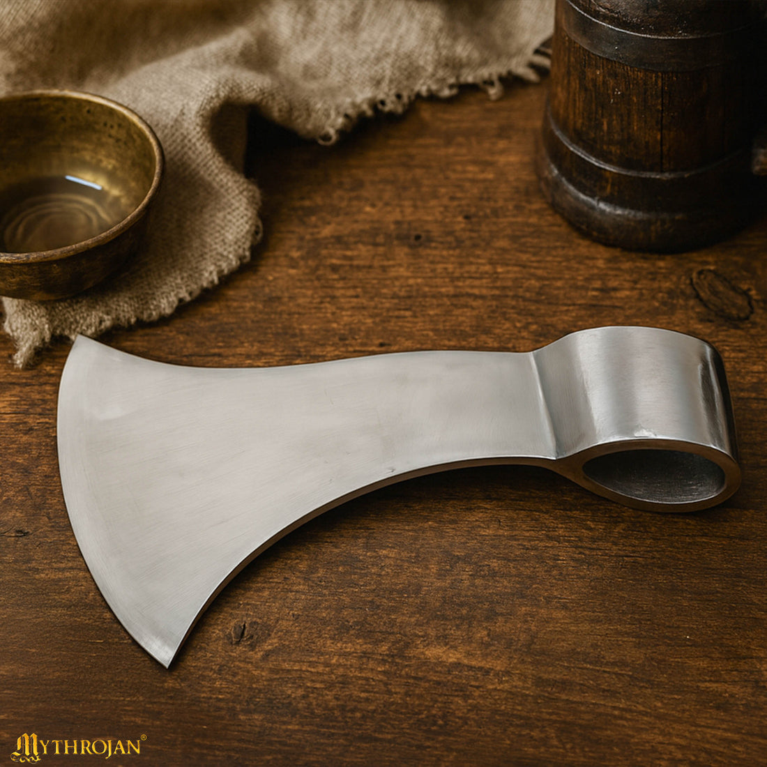 Mythrojan Viking Axe Head Authentic Replica Medieval Steel Battle Axe Head