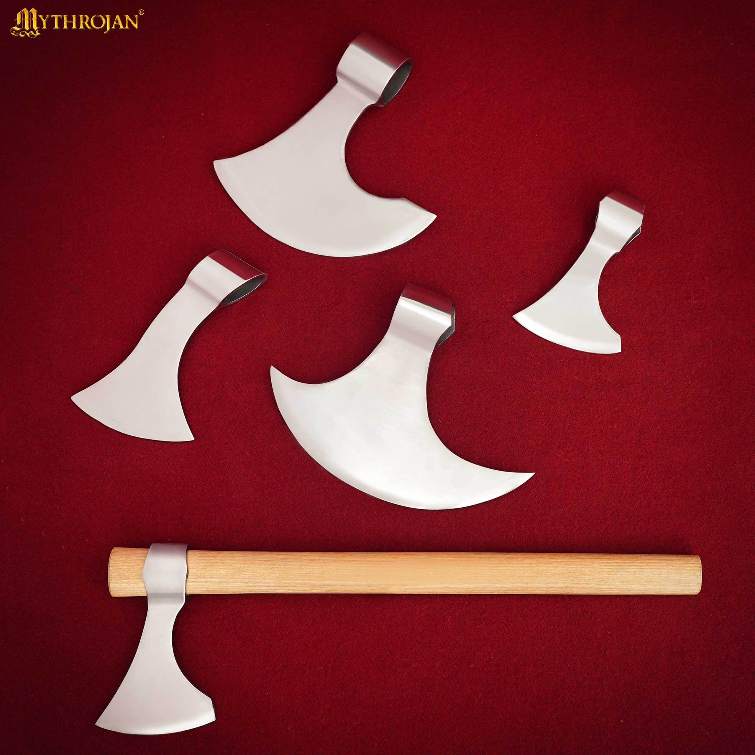Mythrojan Viking Axe Head Authentic Replica Medieval Steel Battle Axe Head