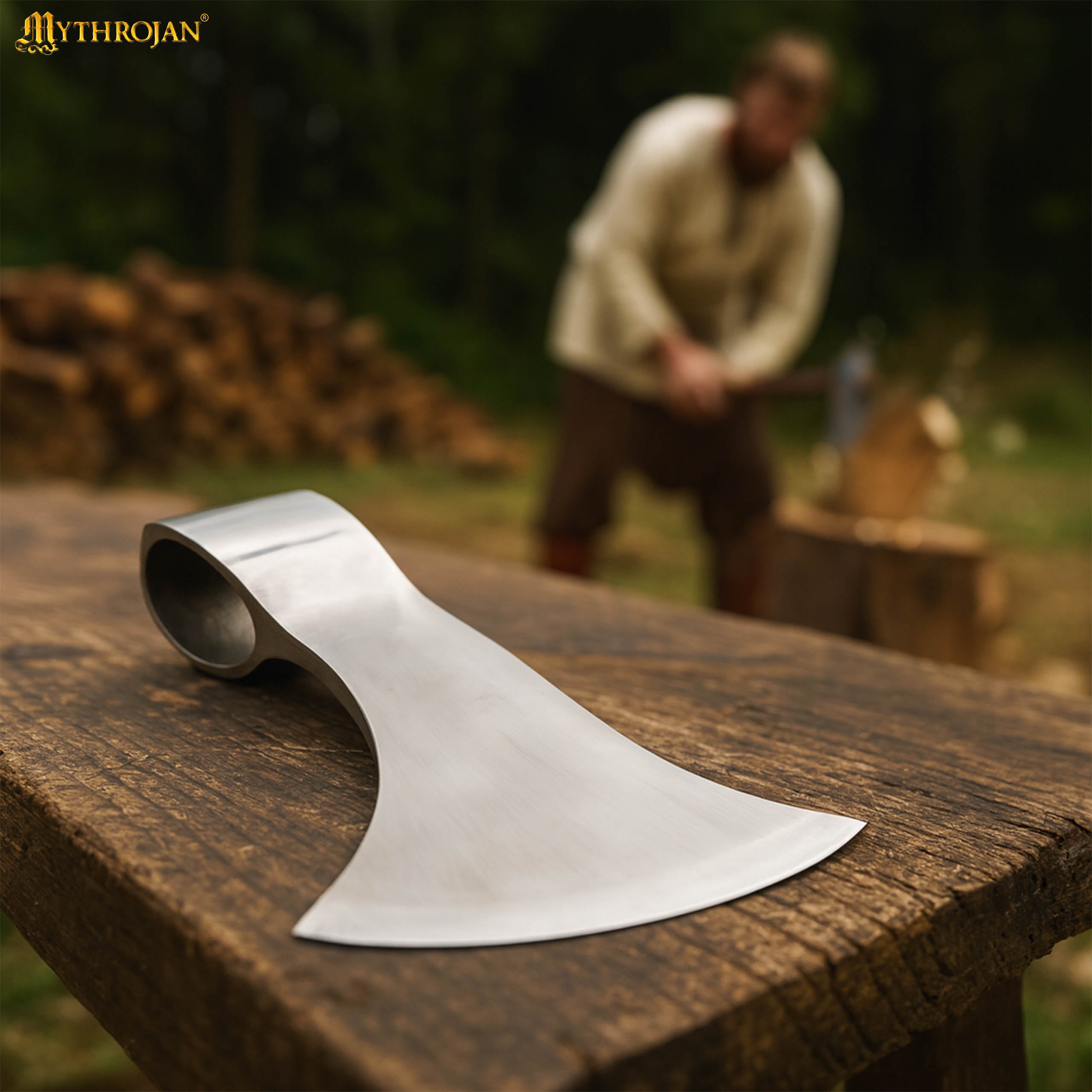 Mythrojan Viking Axe Head Authentic Replica Medieval Steel Battle Axe Head